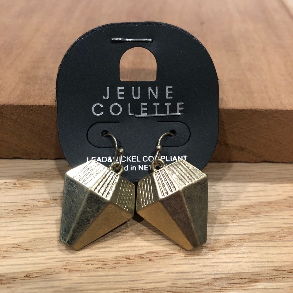 Jeune Colette Diamond shaped metal earrings